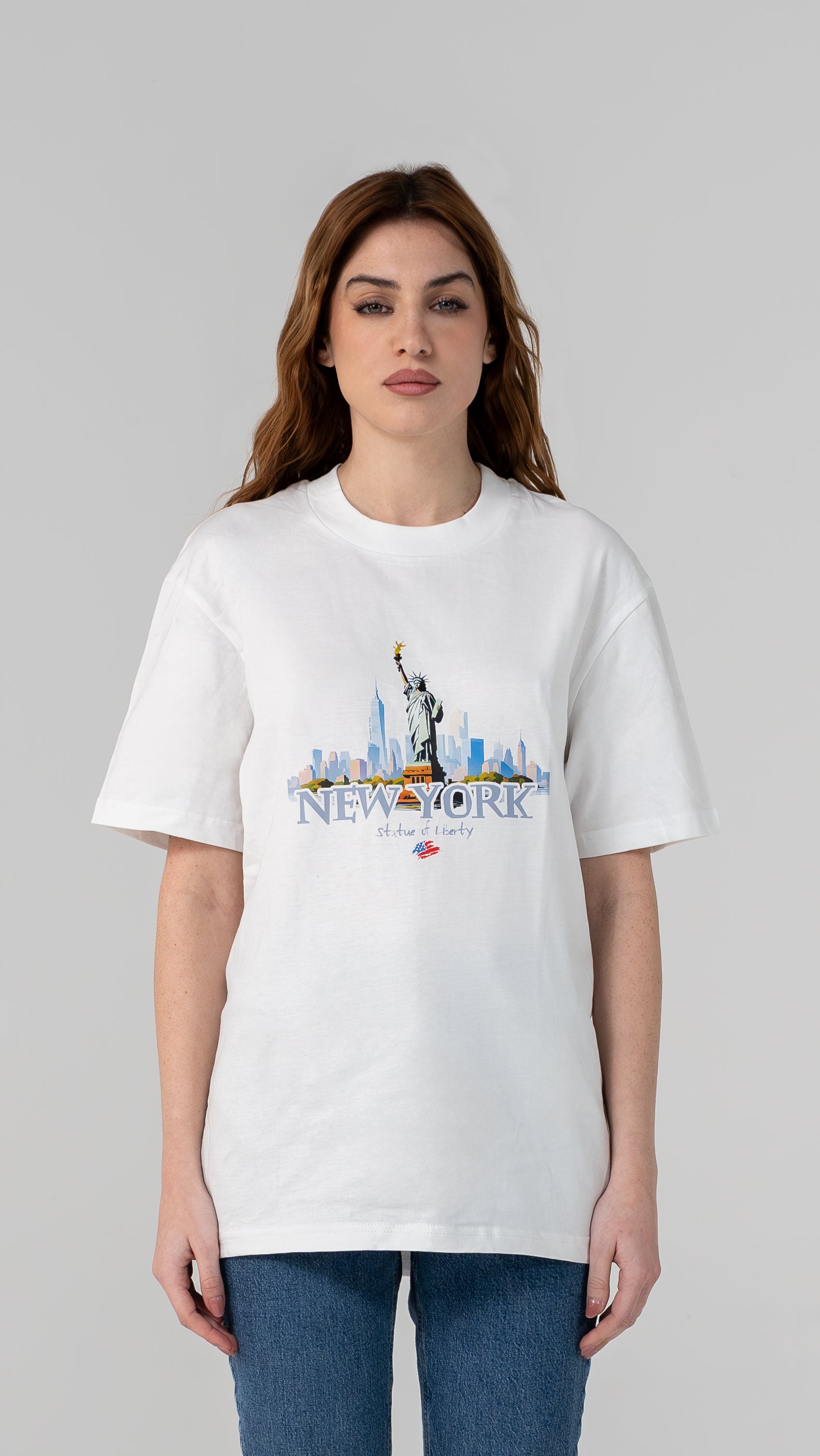 I Love NY I Love New York T-Shirt Girocollo in Cotone da Donna Bianca Small I Love NY I Love New York T-Shirt Girocollo in Cotone da Donna Bianca Small